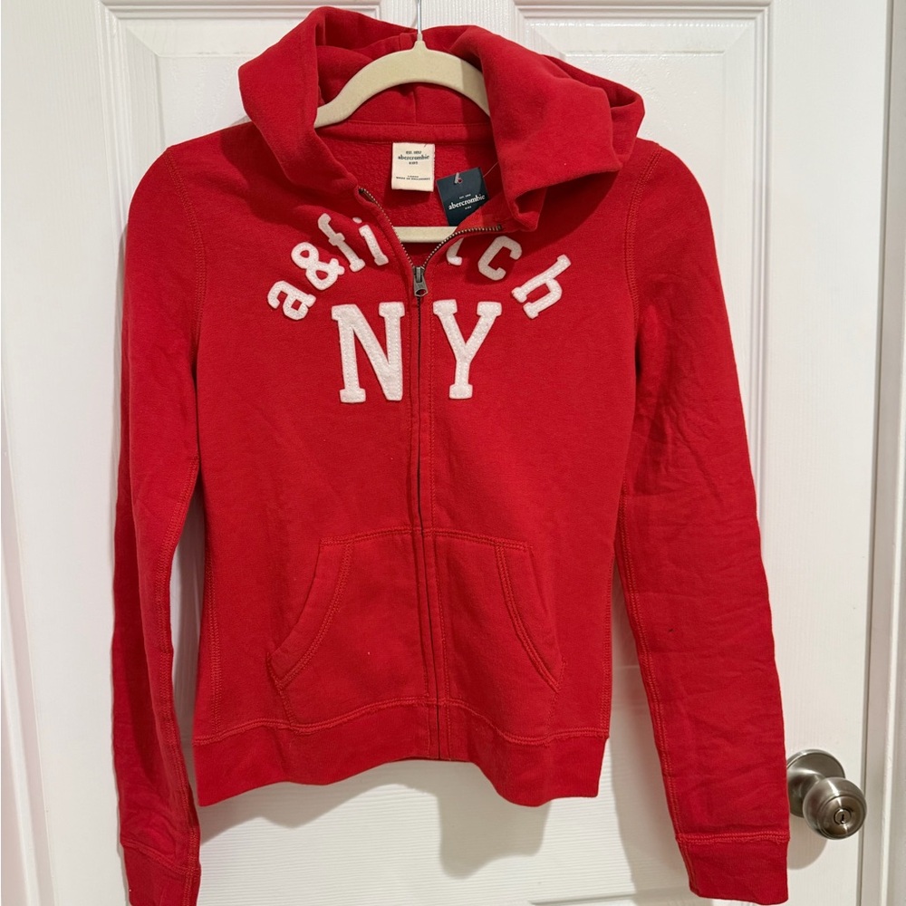 Abercrombie & Fitch Kids Red Zip-Up Hoodie